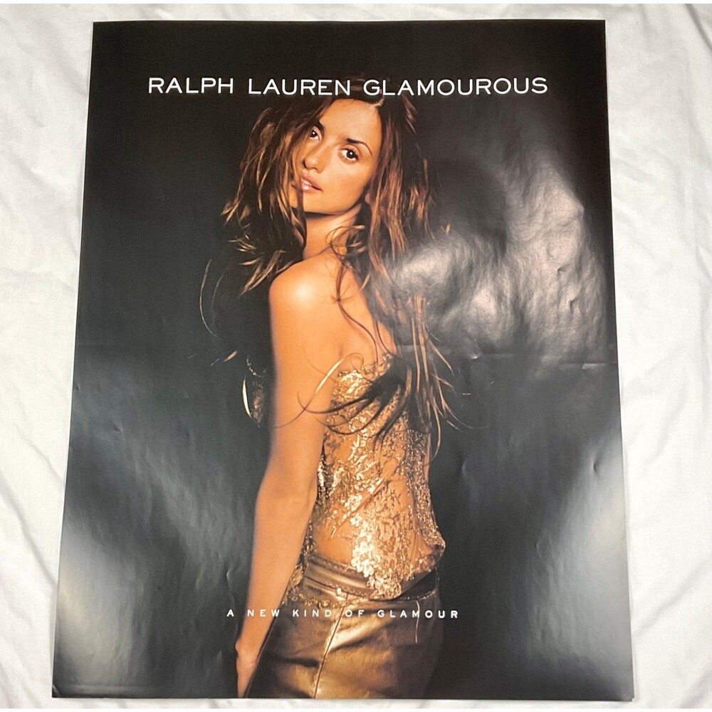 Vintage Y2K Fragrance Promo Poster Ralph Lauren Glamorous Penelope Cruz 22 x 28